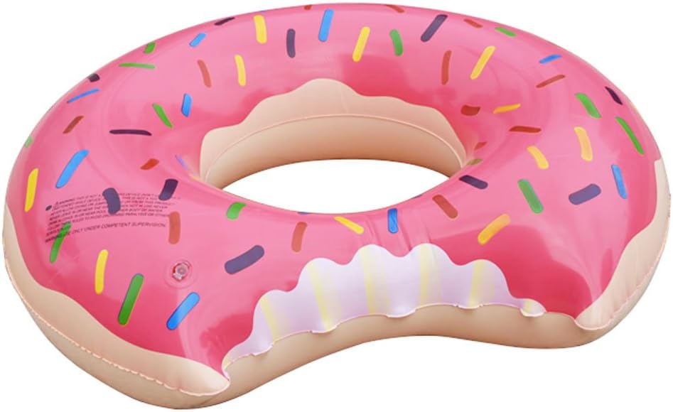 Karen accessories Pool Float For Adults Inflatable Gigantic Donut Swim Ring Inflatable Swimming Ring-Beach, Swimming Pool Play (Pink)