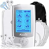 KEDSUM Rechargeable 16 Modes Tens Unit Muscle Stimulator, 3rd Gen Pain Relief Machine Electric Pulse Impulse Mini Massager with 8 Pads, 2 Dual Electrode Wires and a 4-1 Electrode Wire