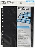 Pages 32 Pocket Stand Card Sleeves (10 Piece), Black, Mini