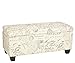 Cortesi Home Fitzgerald Script Fabric Storage Ottoman Long Bench