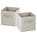 InterDesign Chevron Fabric Closet Organizer Box – Soft Storage Bin for Clothing, Shoes, Handbags, Linen - Small, Taupe/Natural, Set of 2