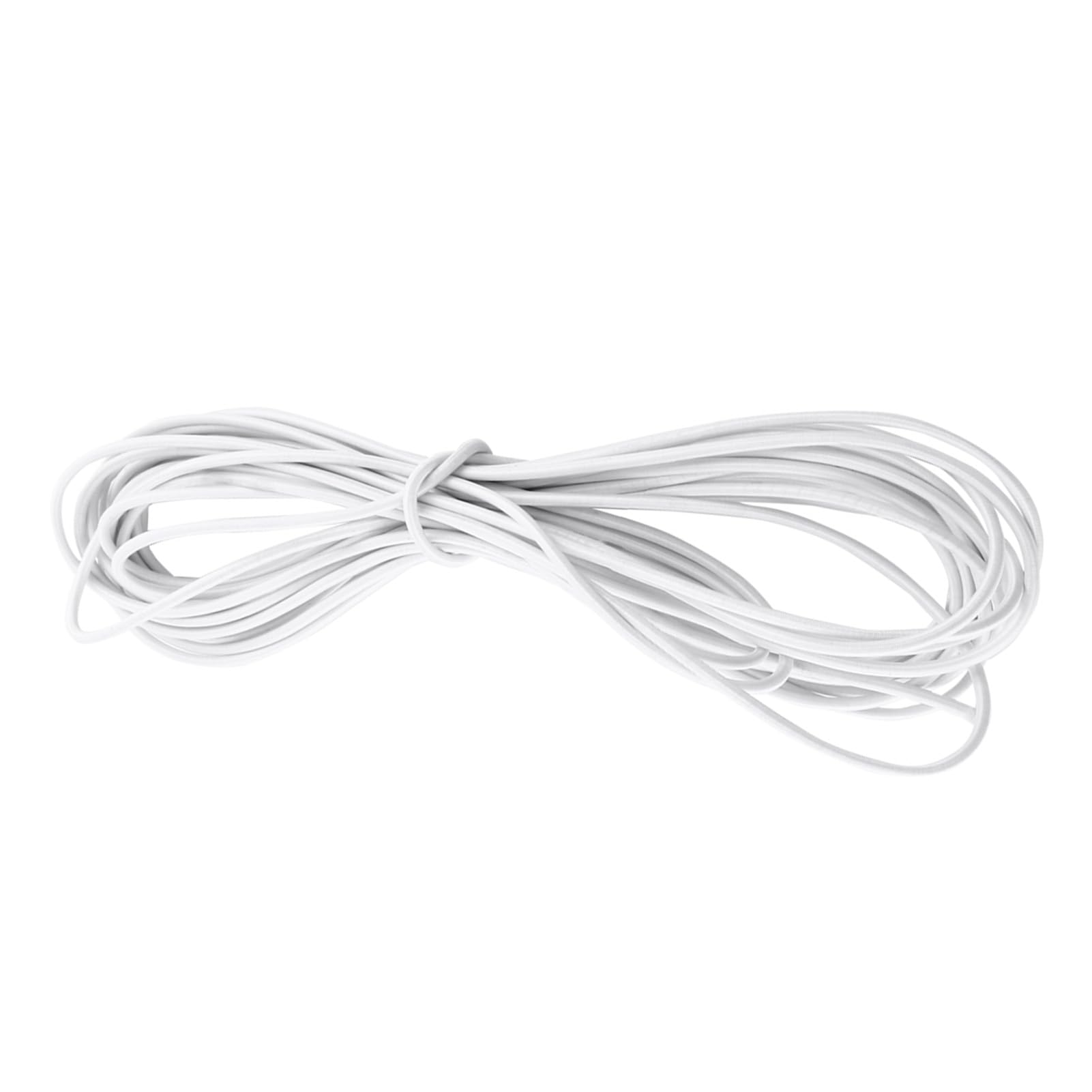 10Meters Strong Elastic Bungee Rope Elastic Cord String Shock Cord for DIY Craft Jewelry Making Locking Securing(White)
