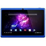 Alldaymall 7'' Tablet Android 4.4 Quad Core HD 1024x600, Dual Camera Bluetooth Wi-Fi, 8GB 3D Game Supported - Blue (Third Generation)