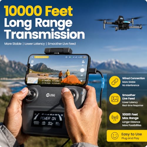 Holy Stone HS360S GPS Drone with 4K Camera for Adults, Under 250g Lightweight RC Quadcopter, 10000Ft FPV Transmission, GPS Return, Follow Me, Time-Lapse, QuickShot