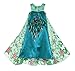 American Vogue ANNA ELSA FROZEN FEVER Girl's Birthday Dress Costume (4-5 Years, Teal)