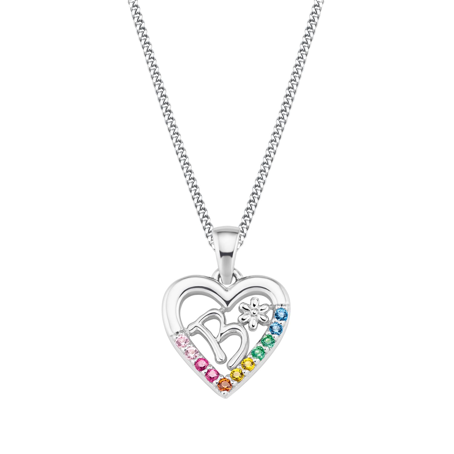 Prinzessin Lillifee , Girls’ Silver Cubic Zirconia Chain Necklace, Multicolor, 35+3-2027877
