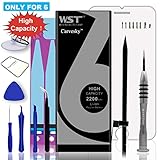 Carvesky High Capacity 2200 mAh Li-ion Battery for ip 6 Replacement with Complete Repair Tools Kits, Instruction and Screen Protector with 24 Month Warranty [Only for ip6]]