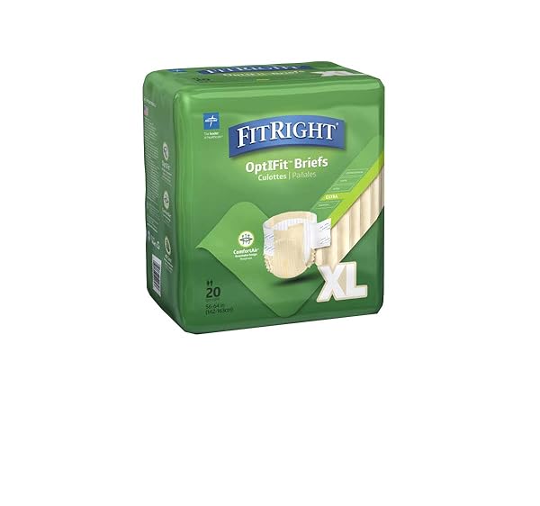 MEDLINE FITEXTRAXLG FITEXTRAXLGZ FITRIGHT EXTRA BRIEFS (PACK OF 20)
