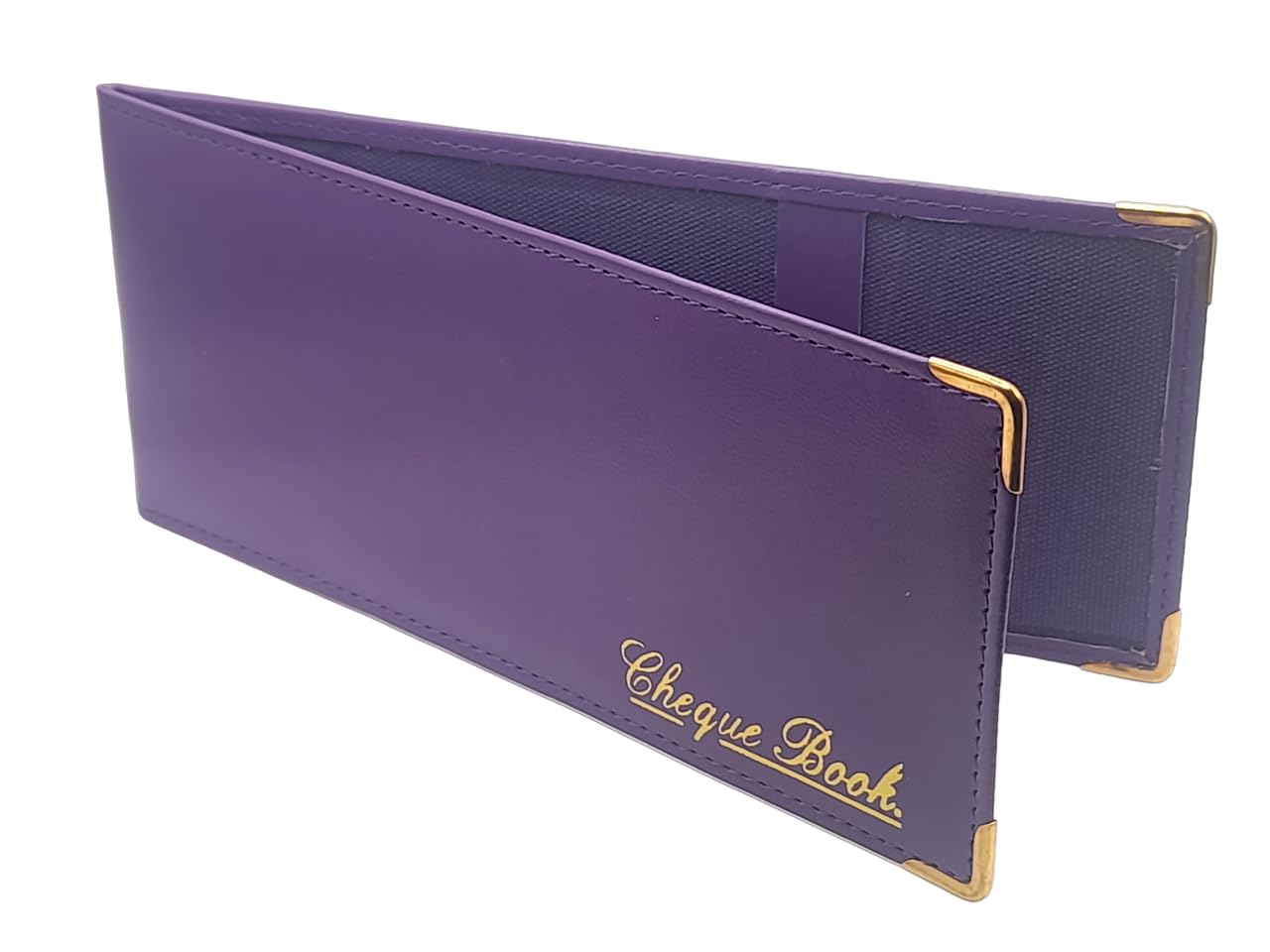 AKSHIDE Purple/Lilac Folding Leather StyleCheque Book Holder/Leather Style Cheque Book Cover