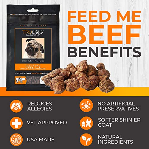 TruDog FreezeDried Dog Food, Beef 99 Meat, 1 Natural Omega Oil