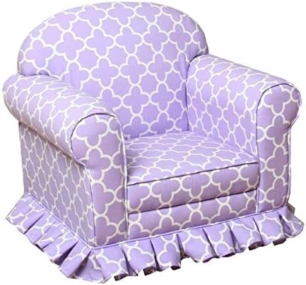 HomePop Juvenile Geometric Lavender Skirted Arm Chairs
