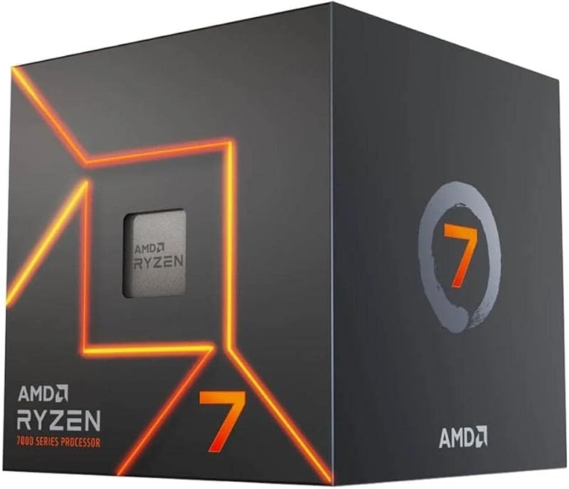 AMD Ryzen 7 7700 Processor with Wraith Prism Cooler, AM5, 8C/16T, 5.3 GHz