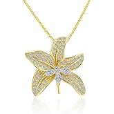 LGSY Sterling Silver Gold Plated CZ Leaf Bail Pin Pendant Fitting for Pearl Jewelry, Design Pendant Mount for Women DIY Jewelry Making