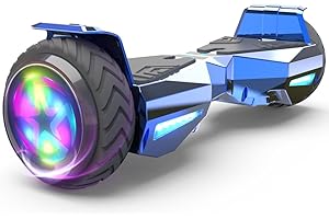 SUNDERWELL 6 Miles Max Range Electric Hoverboard for Kids with Flashing Wheels, Dual 200W Motors Hover Board with 6.5" All Terrain Tire, Self Balancing Scooter Supports Up to 165 lbs (Blue)