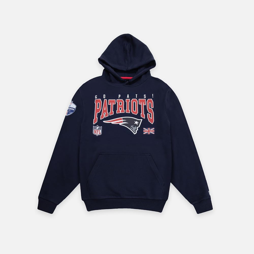New England Patriots Unisex Nfl Games Slogan Hoody Osb Sweatshirt, Dk Blue, XS EU