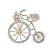 sourjas Clear Crystal Gold Plated Art Deco Bike Bicycle Flower Brooch Party Prom Women Lady Accessory