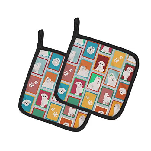 Caroline's Treasures MLM1123PTHD Lots of Maltese Pair of Pot Holders Kitchen He…
