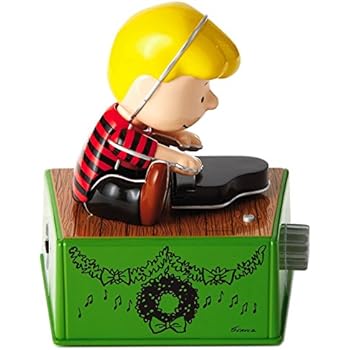 Peanuts Schroeder Christmas Dance Party Figurine With Music and Motion Figurines