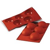 Silikomart Siliconflex Half-Sphere Mold, 4 Oz, 3.15" Diam. x 1.57" Deep, 5 Cavities