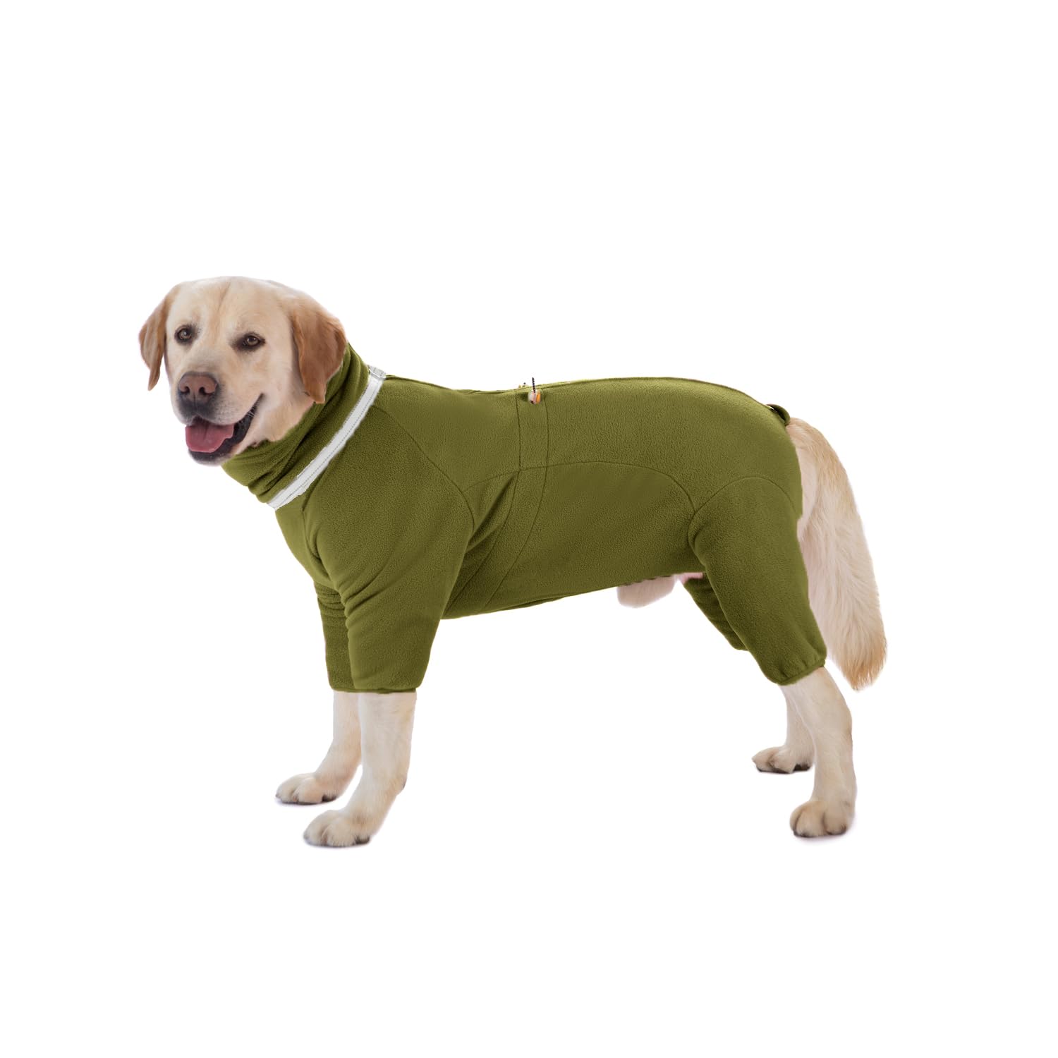Dog Clothing,Pet Winter Thickened Warm Four-Legged Jumpsuit with Zipper D-ring Reflective Strips,Dog Adjustable Anti-Hair Windproof Jacket for Small Medium Large Dogs_XXS(Olive Green) — image 1
