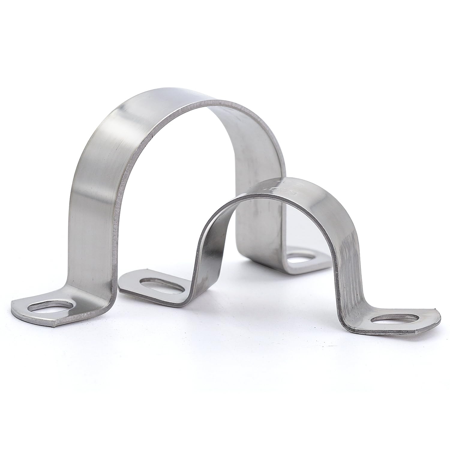 MgcTolBox Pipe Strap Clamp Ø 2-3/8", Heavy Duty Metal U Bracket with 2 Holes - Stainless Steel Conduit Clamps - Pipe Mounting Brackets | Ø 60 mm | 6 Pcs — image 1