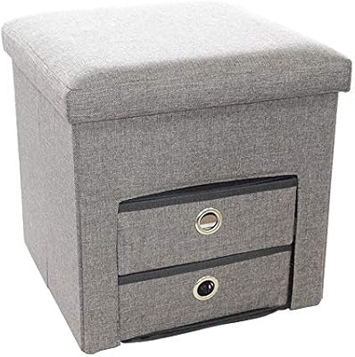 Bloodyrippa Foldable Storage Ottoman Foot Stool With 2 Pull Out