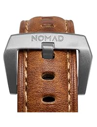Nomad Horween Correa de piel para Apple Watch   42 mm Hardware de Build   Classic Bold Look   Custom Lugs y hebilla de acero inoxidable   plata tradicional