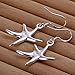 PMANY Fashion 925 Sterling Silver Plated Dangle Earrings, Classic Starfish Drop Earrings for Women and Girls