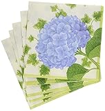 Entertaining with Caspari Hydrangea Cocktail Napkins (20 Pack), Purple