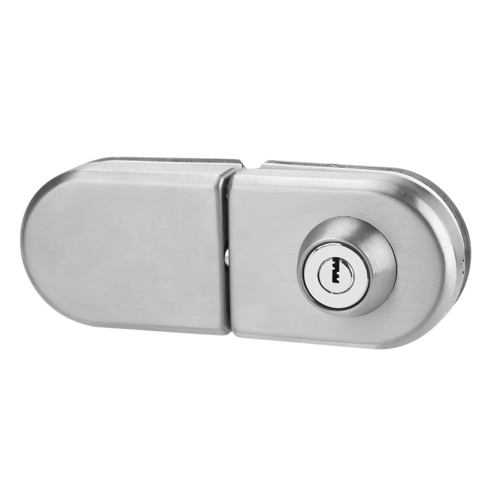 Glass Door Lock Stainless Steel Anti-Theft Security Lock for 10mm -12mm Thickness Double Swing Hinged Frameless Push Sliding Gate