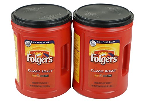 Folgers Classic Medium Roast Coffee, 2-Pack of 48 Ounce Cans