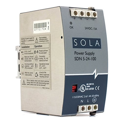 Sola/Hevi-Duty SDN4-24-100LP DC Power Supply, 24 VDC, 3.8 Amp, 47-63 Hz