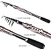 Telescopic Fishing Rod Eocusun Ultra Light 5 Types of Adjustable Length Portable Carbon Fiber Travel Spinning Fishing Pole for Saltwater and Freshwater(1pc)