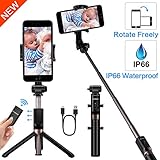 YOKKAO Upgraded Waterproof Selfie Stick Bluetooth Tripod Selfie Stick Extendable for iPhone Xs MAX iPhone 8 iPhone 8 Plus iPhone 7 Plus Galaxy Note S9 Plus S8 S7 S6 Huawei