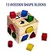 NimNik Wooden Shape Sorting Cube Classic Square Shape Sorter Baby First Blocks Shape-Sorting Toy for Early Learning for 3 Year Olds