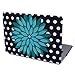 HDE MacBook Air 13 inch Case - Hard Shell Cover Keyboard Skin Fits Previous Generations A1466 A1369 (2008-2017) - Polka Dot Teal Flower