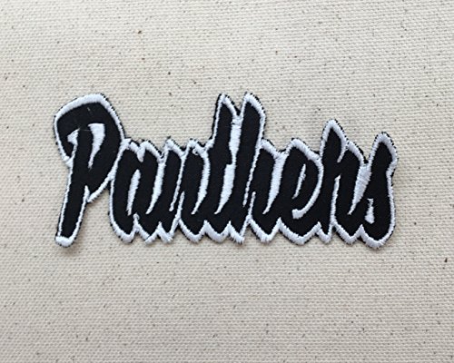 Panthers - Black/White - Team Mascot - Words/Names - Iron on Applique/Embroidered Patch