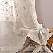 Sheer Curtains for Bedroom Flower Embroidery Voile Living Room Country Curtains Rustic Vintage Floral Embroidered Window Treatment Set Rod Pocket Pole Top 40 inch Wide 63 inch Long 2 Panels Taupe