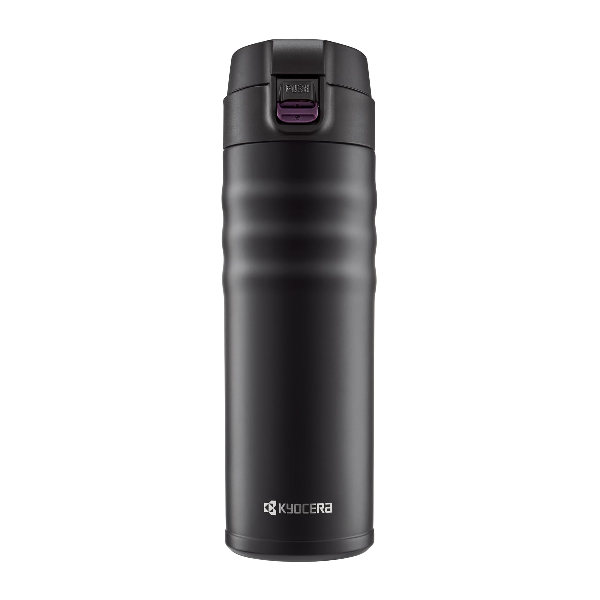 Kyocera MB-17F BK Flip Top Ceramic Coated Travel Mug, Stainless Steel, Black, 500ml