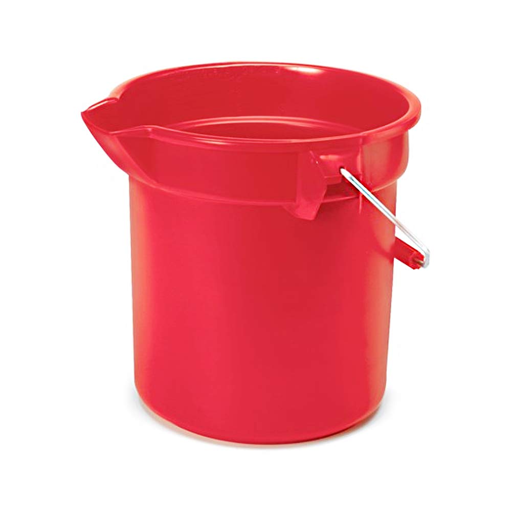 Rubbermaid Commercial Products 2.5 Gallon Brute Heavy-Duty, Corrosive-Resistant, Round Bucket, Red FG296300RED: Cleaning Buckets: Industrial & Scientific