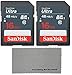 SanDisk 16 GB Class 10 SD HC Ultra Flash Memory Card - 2 Pack with Everything But Stromboli (tm) Microfiber Cleaning Cloth
