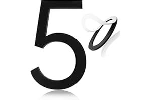 HADOIFE Self-adhesive House Number,5 Inch Black House Numbers, Acrylic Modern House Numbers for Outside, Street Numbers Mailbox Numbers Garden Door Address Numbers ,Apartments Office hotel, Easy Install