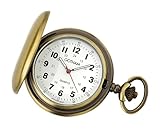 Gotham Men's Antique Gold-Tone Covered Quartz Pocket Watch # GWC15043AR