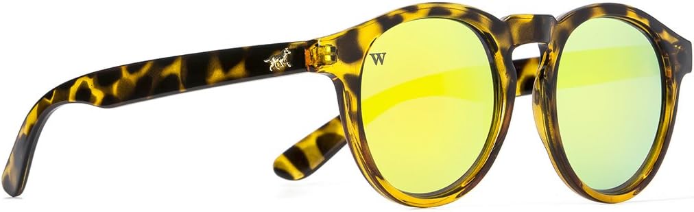 Wolfnoir Women's Hathi Bicome Yellow, Bicolor Frame/ Yellow Lens Round 54mm Polarized Sunglasses