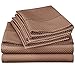 Lux Decor Collection Bed Sheet Set – 4 PC Bed Sheets - Brushed Microfiber - (Queen Size, Checkered Brown)