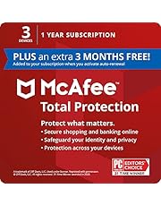 McAfee Total Protection 2021, 3 Device, Antivirus Internet Security Software, Password Manager, Privacy, 1 Year Subscription (PLUS an extra 3 MONTHS FREE) - Key Card