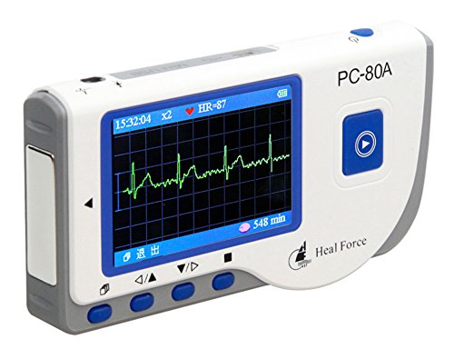 Heal Force PC 80-A Easy Handheld Portable device With Bluetooth, 3-Lead Cable, Pack of pads and USB Cable