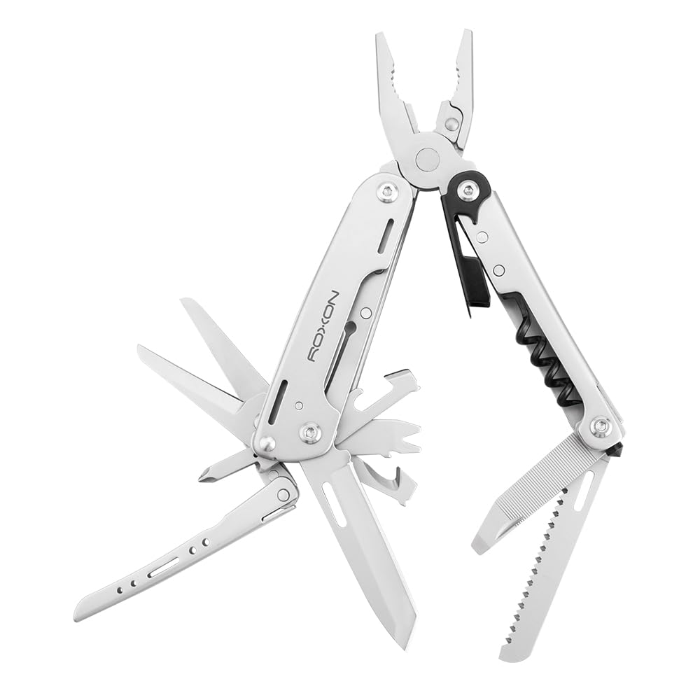 Roxon S801S Storm Multitool Pliers-Outdoor Multi Tool, Multitool with Extra Bits Group and Black Case. Pocket Multi Tool for Camping, and Hiking