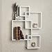 Danya B. Decorative Wall Mount Floating Intersecting Cube Accent Wall Shelf (White)