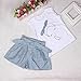 FEITONG Kids Girls Cute Bow Girl Pattern Shirt Top Grid Shorts Set Clothing (Age:5-6Y)